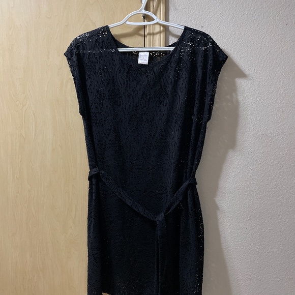 Merona Swim Women Medium Black Lace Swimsuit Cover Beach Pool Wrap